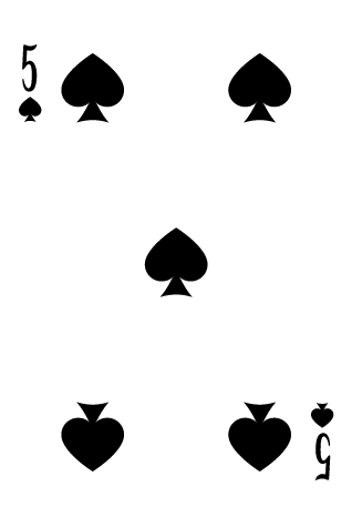5 of Spades, 1/9, 2/7, 3/5, 4/3, 5/1
