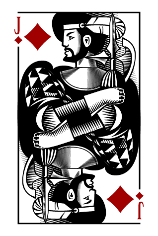 Jack of Diamonds, 1/16, 2/14, 3/12, 4/10, 5/8, 6/6, 7/4, 8/2