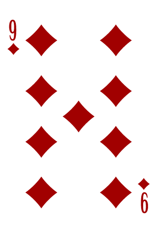 9 of Diamonds, 1/18, 2/16, 3/14, 4/12, 5/10, 6/8, 7/6, 8/4, 9/2