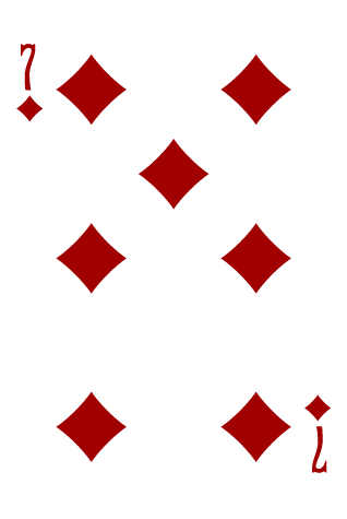 7 of Diamonds, 1/20, 2/18, 3/16, 4/14, 5/12, 6/10, 7/8, 8/6, 9/4, 10/2
