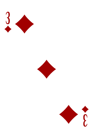 Three of Diamonds, 1/24, 2/22, 3/20, 4/18, 5/16, 6/14, 7/12, 8/10, 9/8, 10/6, 11/4, 12/2