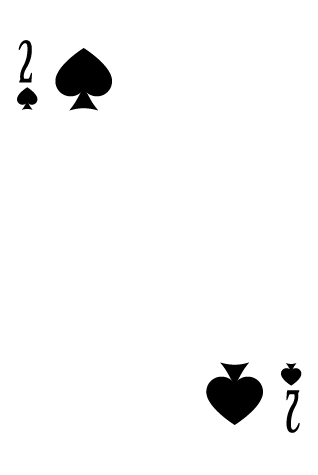 2 of Spades, 1/12, 2/10, 3/8, 4/6, 5/4, 6/2